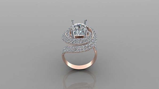 mujer diamante anillo versión 2 wm1 18 joyería joya compromiso Boda anillos joyeria collares diseñadora joyas canalla diseño pulsera esposas diamantes 3D print model - Mito3D