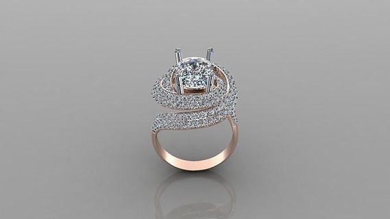 mujer diamante anillo versión 2 wm1 18 joyería joya compromiso Boda anillos joyeria collares diseñadora joyas canalla diseño pulsera esposas diamantes 3d print model - Mito3D