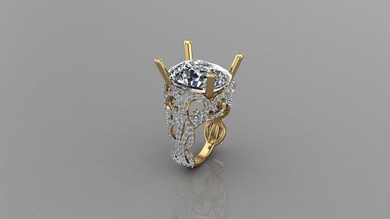 femmes diamant bague version 2 wm1 19 bijoux engagement mariage anneaux accro colliers créateur goujat conception bracelet bracelets diamants 3d print model - Mito3D