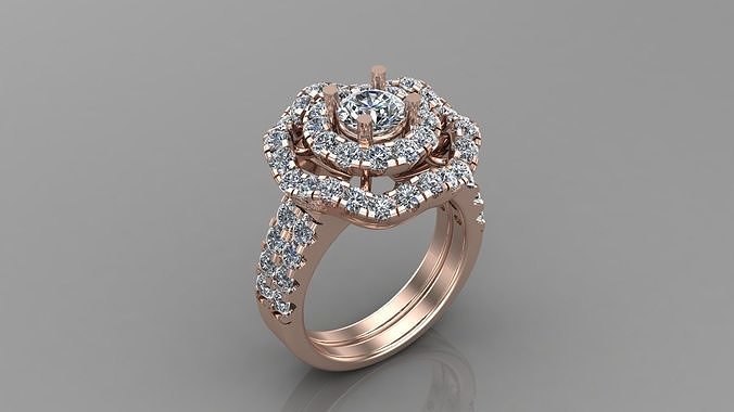 mujer diamante anillo versión 2 wm1 20 joyería joya compromiso Boda anillos joyeria collares diseñadora joyas canalla diseño pulsera esposas diamantes 3D print model - Mito3D