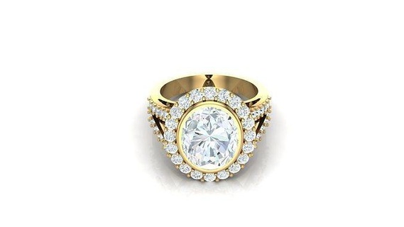mujer diamante anillo versión 2 wm1 33 joyería joya compromiso Boda anillos joyeria collares diseñadora joyas canalla diseño pulsera esposas diamantes 3d print model - Mito3D