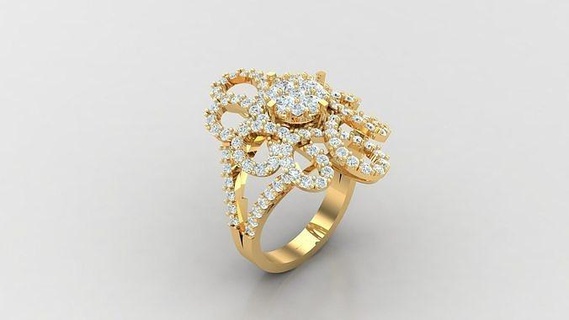 mujer diamante anillo versión 2 wm1 72 joyería joya compromiso Boda anillos joyeria collares diseñadora joyas canalla diseño pulsera esposas diamantes 3d print model - Mito3D