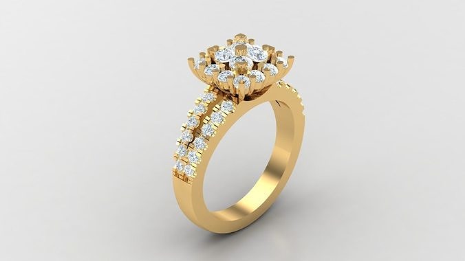 mujer diamante anillo versión 2 wm1 73 joyería joya compromiso Boda anillos joyeria collares diseñadora joyas canalla diseño pulsera esposas diamantes 3D print model - Mito3D