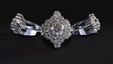 frauen diamant ring mode schmuck diamanten stil druckbar wachs edelstein edelsteine luxus stereolithographie leuchtenden wertvoll karat juwel silber gold ringe 3d print model - Mito3D