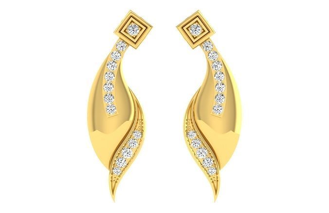 women drop earrings 3dm stl fbx obj render details diamond hoop diamonds jewelry earring brilliant 18mm usa uk canada europe france italy mexico cad 3d 3D print model - Mito3D