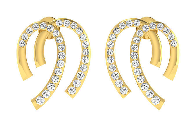 women drop earrings 3dm stl fbx obj render details diamond hoop diamonds jewelry earring brilliant round 18mm usa uk canada europe france italy mexico cad 3d 3D print model - Mito3D