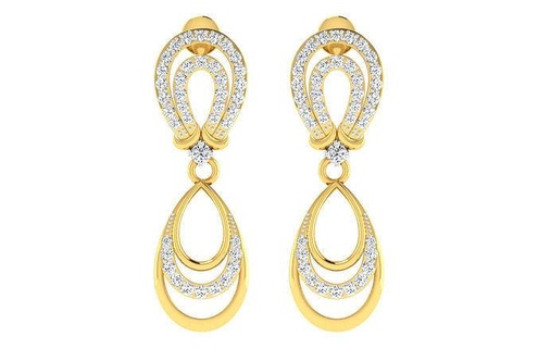 women drop earrings 3dm stl fbx obj render details diamond hoop diamonds jewelry earring brilliant round 18mm usa uk canada europe france italy mexico cad 3d 3d print model - Mito3D