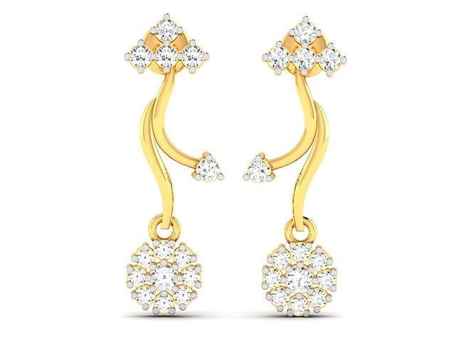 donne orecchino orecchini gioielleria gioiello perno moda piccolo stampabile ragazza splendere diamante bianca gemma briglia anelli 3D print model - Mito3D