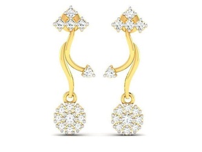 Frauen Ohrring Ohrringe Schmuck Juwel Zucht Mode klein druckbar Mädchen scheinen Diamant Weiß Zaum Ringe 3d print model - Mito3D