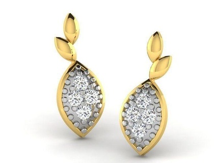 women earring jewelry printable diamond bespoke earrings halo stud studs earring ruby sapphire brilliant delicate usa canada europe uk israel women  3d print model - Mito3D
