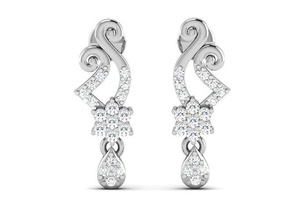 femmes boucle d'oreille bijoux cadeau imprimable bijou argent gemme diamant bague blanc brillant mode beauté saphir sterling or vêtements engagement boucles d'oreilles 3d print model - Mito3D
