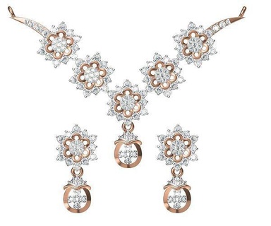 women earring necklace set stl jcd details pendant earrings wedding jewellery printable diamond jewelry pendants studs combo 3d print model - Mito3D