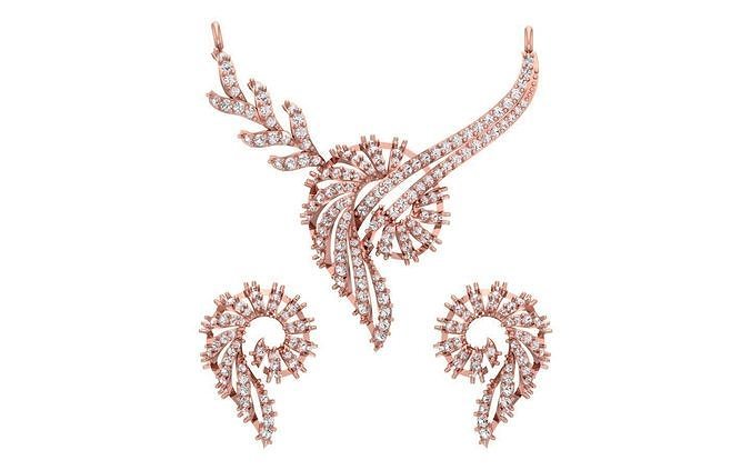 donne orecchino pendente 3dm stl obj fbx esegue rendering dettagli collana gioielleria diamante argento oro stampabile gioiello gemma Fidanzamento ciondoli 3D print model - Mito3D