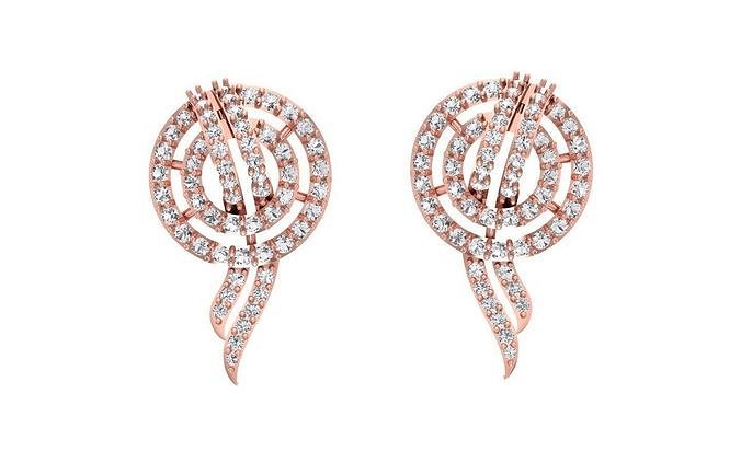 femmes boucle d'oreille pendentif 3dm stl obj fbx rend détails Collier bijoux diamant argent or imprimable bijou gemme engagement pendentifs 3D print model - Mito3D
