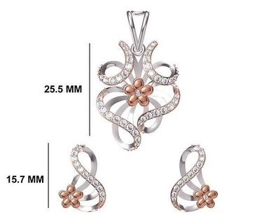 women earring pendant set stl jcd details earrings wedding jewellery printable diamond jewelry pendants studs necklace combo 3d print model - Mito3D