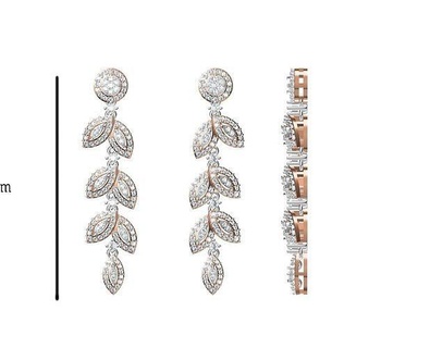 women earring stl obj fbx jcd details earrings jewel hoopsandhuggies luxury solitaire studs engagement jewellery printable gold drop long diamond jewelry 3d print model - Mito3D