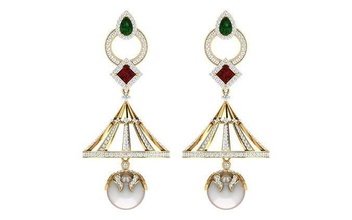 women earrings jewelry gold printable luxury carat platinum precious gem engagement silver pearl solitaire diamond brilliant studs drop long hoopsandhuggies 3d print model - Mito3D
