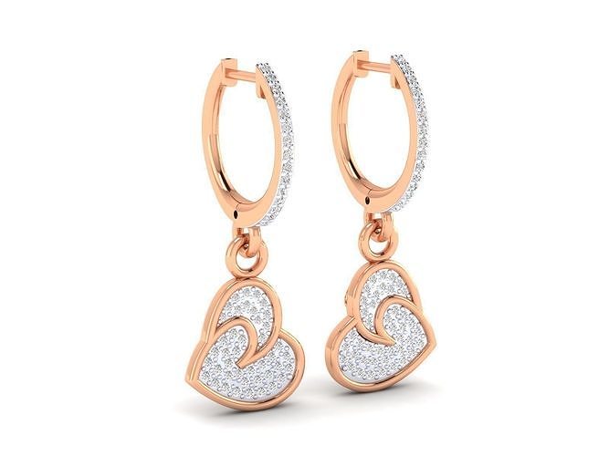 donne orecchini gioielleria stampabile gemma borchie hoopsandhuggies diamante oro platino argento gioiello nozze fidanzamento prezioso lusso far cadere 3D print model - Mito3D