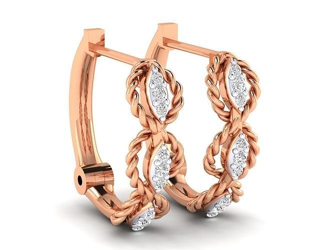 donne orecchini gioielleria stampabile gemma borchie hoopsandhuggies diamante oro platino argento gioiello nozze Fidanzamento prezioso lusso far cadere 3D print model - Mito3D