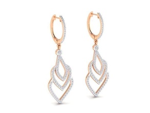 women earrings jewellery printable gem studs hoopsandhuggies diamond gold platinum silver jewel wedding engagement jewelry precious luxury long drop 3d print model - Mito3D