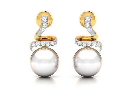 women earrings jewellery printable gem studs hoopsandhuggies diamond gold platinum silver pearl jewel wedding engagement jewelry precious luxury long drop 3d print model - Mito3D