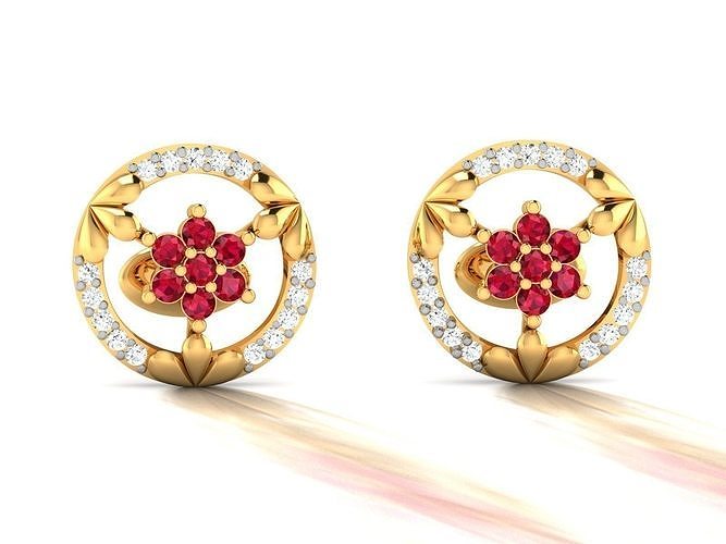 women earrings studs jewellery jewel jeellery hoopsandhuggies gold printable silver gem solitaire diamond luxury shining precious earring jewelry 3D print model - Mito3D