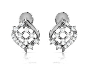 women earrings studs jewellery jewel jeellery hoopsandhuggies gold printable silver gem solitaire diamond luxury shining precious earring jewelry 3d print model - Mito3D