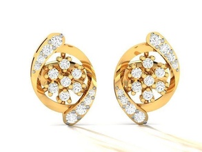 Frauen Ohrringe Bolzen Schmuck Juwel Gelee Reifen Huggies Gold druckbar Silber Solitär Diamant Luxus leuchtenden wertvoll Ohrring 3d print model - Mito3D