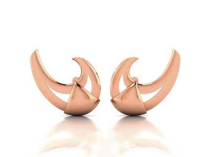 femmes boucles d'oreilles plaine or bijoux imprimable clous cerceaux huggies platine bijou mariage engagement précieux luxe lumière wt 3d print model - Mito3D