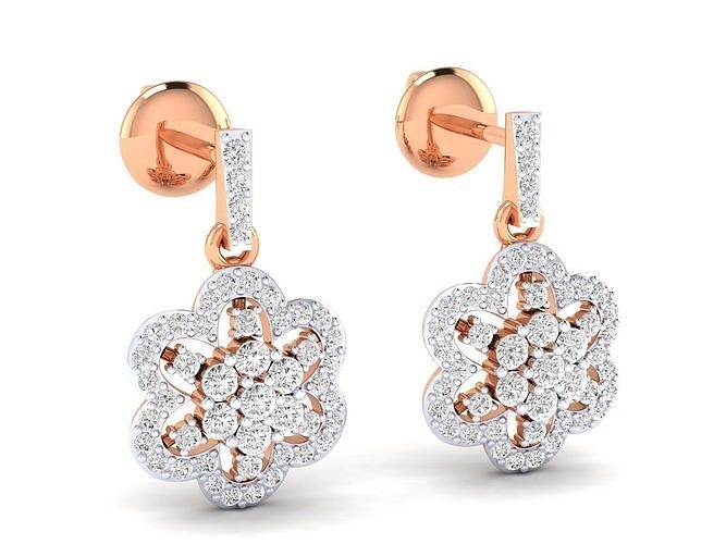 mujer pendientes 05 er joya hoopsandhuggies lujo solitario espárragos diamante plata joyería boda compromiso imprimible oro 3D print model - Mito3D