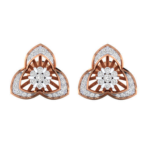 women earrings - 1045 jewel hoopsandhuggies luxury solitaire studs diamond long gem silver jewelry wedding engagement jewellery printable gold 3D print model - Mito3D
