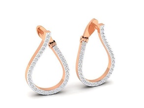 women earrings - 14 jewel hoopsandhuggies luxury solitaire studs diamond long gem silver jewelry wedding engagement jewellery printable gold 3d print model - Mito3D
