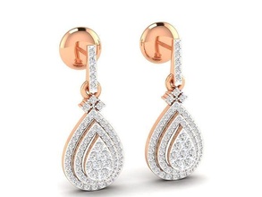 women earrings - 15 er jewel hoopsandhuggies luxury solitaire studs diamond long gem silver jewelry wedding engagement jewellery printable gold 3d print model - Mito3D