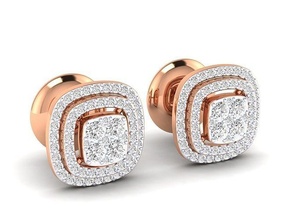 women earrings - 16 er jewel hoopsandhuggies luxury solitaire studs diamond long gem silver jewelry wedding engagement jewellery printable gold 3d print model - Mito3D