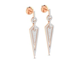 women earrings - 18 er jewel hoopsandhuggies luxury solitaire studs diamond long gem silver jewelry wedding engagement jewellery printable gold 3d print model - Mito3D