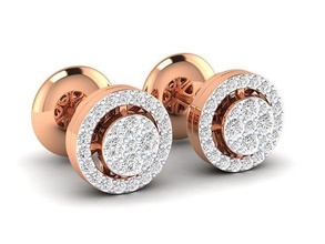 women earrings - 19 er jewel hoopsandhuggies luxury solitaire studs diamond long gem silver jewelry wedding engagement jewellery printable gold 3d print model - Mito3D