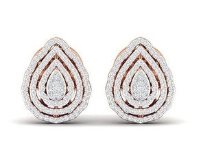 women earrings - 20 jewel hoopsandhuggies luxury solitaire studs diamond long gem silver jewelry wedding engagement jewellery printable gold 3d print model - Mito3D