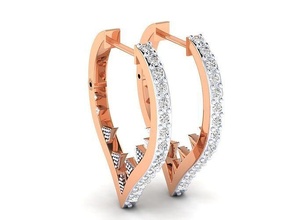 femmes boucles d'oreilles 22 bijou cerceaux huggies luxe solitaire clous diamant longue gemme argent bijoux mariage engagement imprimable or 3d print model - Mito3D