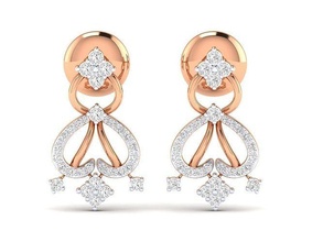 donne orecchini 25 gioiello hoopsandhuggies lusso solitario borchie diamante gemma argento gioielleria nozze Fidanzamento stampabile oro 3d print model - Mito3D