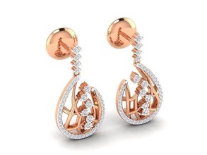 women earrings - 27-11 jewel hoopsandhuggies luxury solitaire studs diamond long gem silver jewelry wedding engagement jewellery printable gold 3d print model - Mito3D