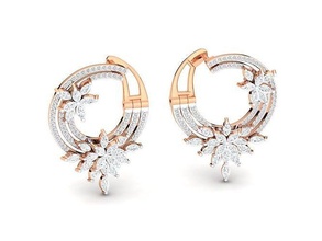 women earrings - 27-4 jewel hoopsandhuggies luxury solitaire studs diamond long gem silver jewelry wedding engagement jewellery printable gold 3d print model - Mito3D