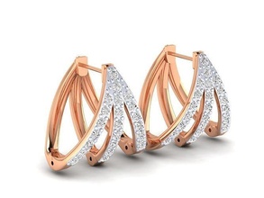 frauen ohrringe 29 juwel reifen huggies luxus solitär bolzen diamant silber schmuck hochzeit engagement druckbar gold 3d print model - Mito3D