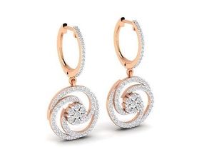 women earrings - 38 jewel hoopsandhuggies luxury solitaire studs diamond long gem silver jewelry wedding engagement jewellery printable gold 3d print model - Mito3D