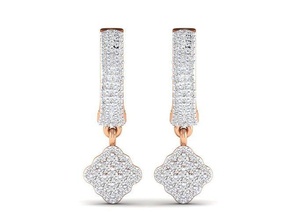 femmes boucles d'oreilles 39 bijou cerceaux huggies luxe solitaire clous diamant longue gemme argent bijoux mariage engagement imprimable or 3d print model - Mito3D