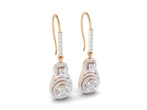 women earrings - 40 jewel hoopsandhuggies luxury solitaire studs diamond long gem silver jewelry wedding engagement jewellery printable gold 3d print model - Mito3D