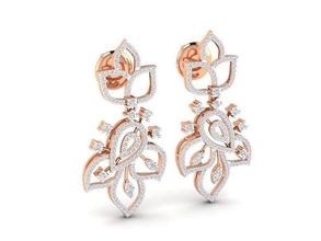 women earrings - 47-er jewel hoopsandhuggies luxury solitaire studs diamond long gem silver jewelry wedding engagement jewellery printable gold 3d print model - Mito3D