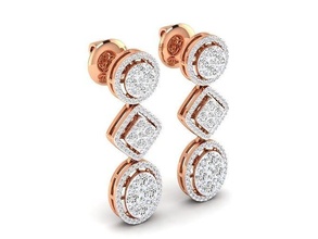 women earrings - 50 jewel hoopsandhuggies luxury solitaire studs diamond long gem silver jewelry wedding engagement jewellery printable gold 3d print model - Mito3D