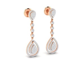 women earrings - 5 jewel hoopsandhuggies luxury solitaire studs diamond long gem silver jewelry wedding engagement jewellery printable gold 3d print model - Mito3D