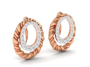 Frauen Ohrringe 59 Juwel Reifen Huggies Luxus Solitär Bolzen Diamant Silber Schmuck Hochzeit Engagement druckbar Gold 3d print model - Mito3D