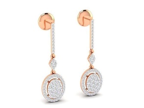 women earrings - 7 2 jewel hoopsandhuggies luxury solitaire studs diamond long gem silver jewelry wedding engagement jewellery printable gold 3d print model - Mito3D
